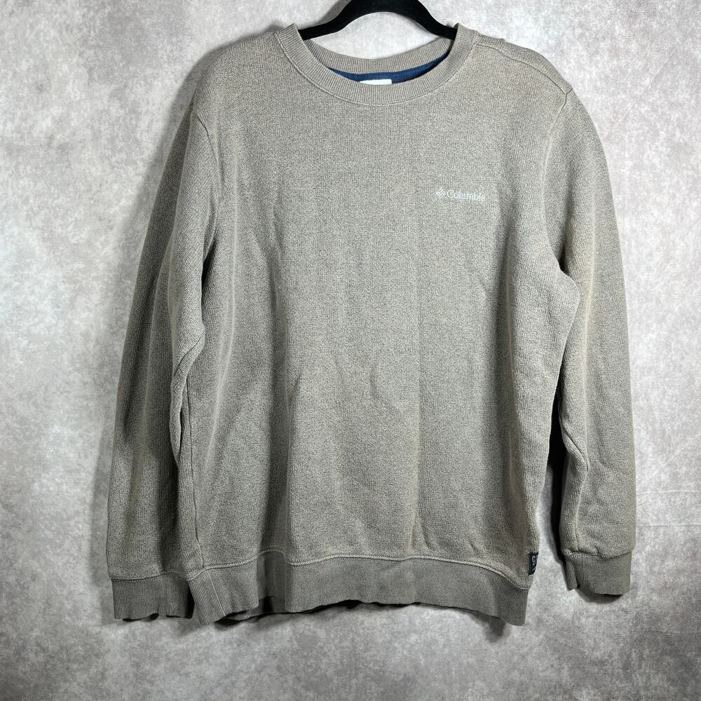 Columbia Sweater Mens Large Gray Knit Crew‎ Neck Long Sleeves Pullover Outdoor